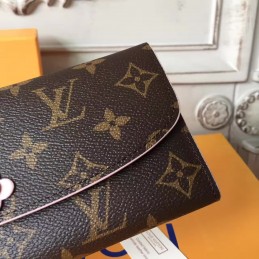 Replica Louis Vuitton Brown Monogram Flower Clasp Emilie Wallet