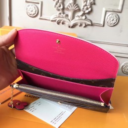 Replica Louis Vuitton Brown Monogram Flower Clasp Emilie Wallet