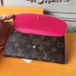 Replica Louis Vuitton Brown Monogram Flower Clasp Emilie Wallet