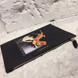 Replica Givenchy Black Bambi Graphic Zip Pouch