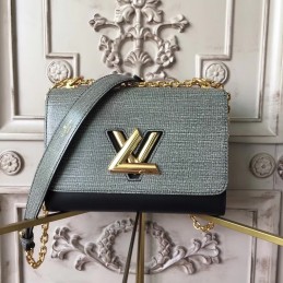 Replica Louis Vuitton Silver Textured Twist MM