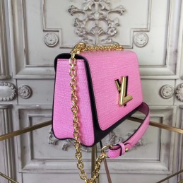 Replica Louis Vuitton Bright Pink Textured Twist MM
