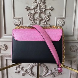 Replica Louis Vuitton Bright Pink Textured Twist MM