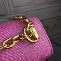 Replica Louis Vuitton Bright Pink Textured Twist MM