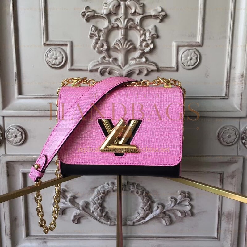 Replica Louis Vuitton Bright Pink Textured Twist PM