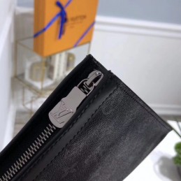 Replica Louis Vuitton Black Monogram Eclipse Stripe Pochette Voyage MM