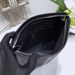 Replica Louis Vuitton Black Monogram Eclipse Stripe Pochette Voyage MM