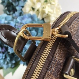 Replica Louis Vuitton Brown Damier Ebene Black Trim Alma PM