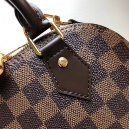 Replica Louis Vuitton Brown Damier Ebene Gray Trim Alma BB