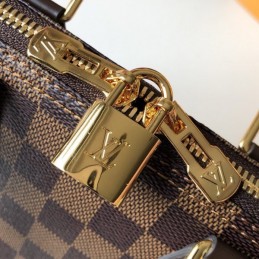 Replica Louis Vuitton Brown Damier Ebene Gray Trim Alma BB