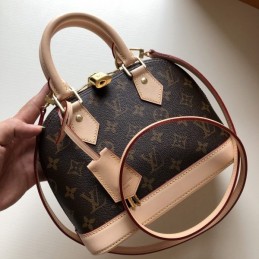 Replica Louis Vuitton Brown Monogram Beige Trim Alma BB