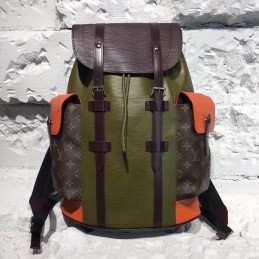 Replica Louis Vuitton Brown Monogram Khaki Christopher Backpack