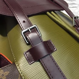 Replica Louis Vuitton Brown Monogram Khaki Christopher Backpack