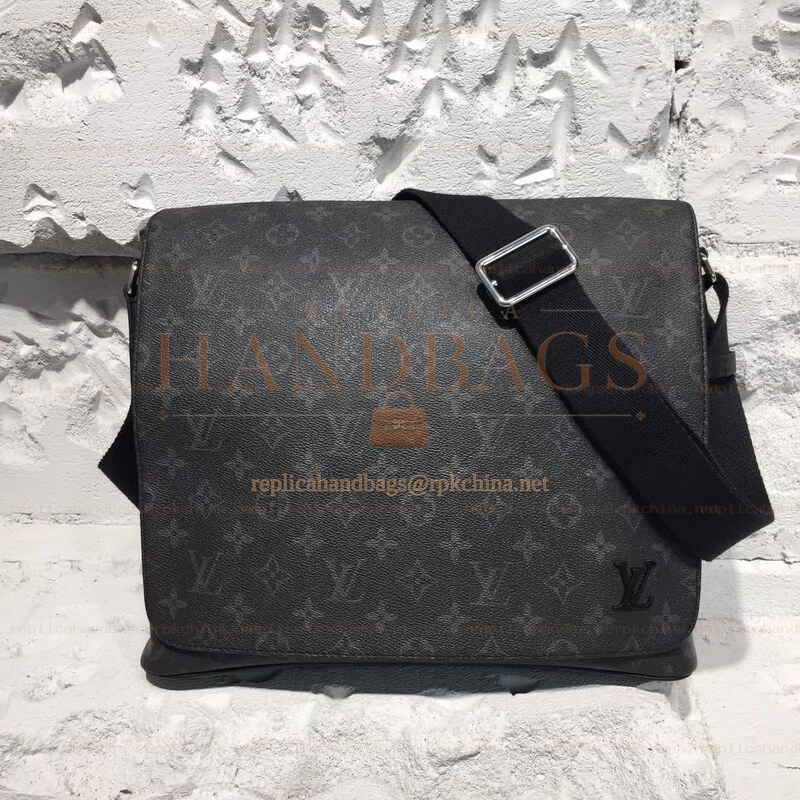 Replica Louis Vuitton Black Monogram Eclipse District MM