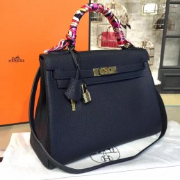 Replica Hermes Navy Blue Kelly 32 Bag