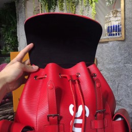 Replica Louis Vuitton Red Supreme Christopher Backpack