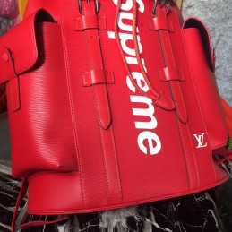 Replica Louis Vuitton Red Supreme Christopher Backpack