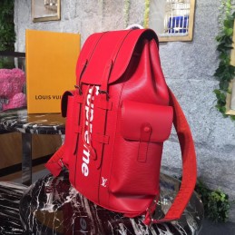 Replica Louis Vuitton Red Supreme Christopher Backpack