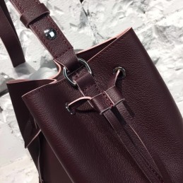 Replica Louis Vuitton Burgundy Textured Lockme Bucket