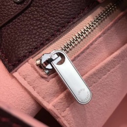 Replica Louis Vuitton Burgundy Textured Lockme Bucket