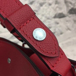 Replica Louis Vuitton Bright Red Textured Lockme Bucket