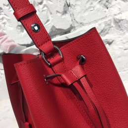 Replica Louis Vuitton Deep Red Textured Lockme Bucket