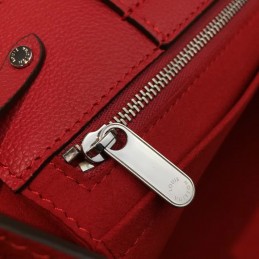Replica Louis Vuitton Deep Red Textured Lockme Bucket
