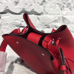 Replica Louis Vuitton Deep Red Textured Lockme Bucket