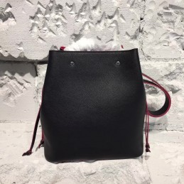 Replica Louis Vuitton Black Textured Lockme Bucket