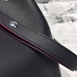 Replica Louis Vuitton Black Textured Lockme Bucket
