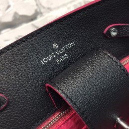 Replica Louis Vuitton Black Textured Lockme Bucket