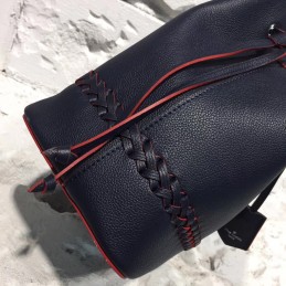 Replica Louis Vuitton Black Red Stitch Lockme Bucket
