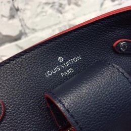 Replica Louis Vuitton Black Red Stitch Lockme Bucket