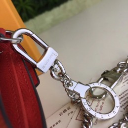 Replica Louis Vuitton Red Epi Leather Supreme Rivets Chain Compact Wallet