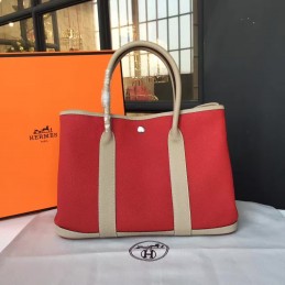 Replica Hermes Red Beige Garden Party 36 Bag