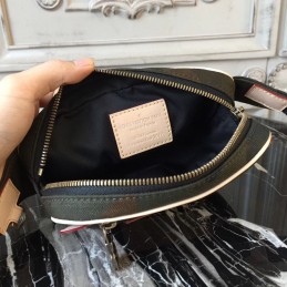 Replica Louis Vuitton Black Camouflage Supreme Bumbag