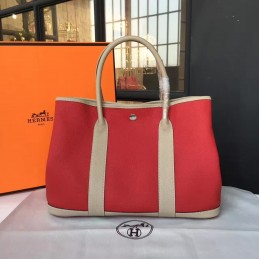 Replica Hermes Red Beige Garden Party 36 Bag