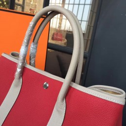 Replica Hermes Red Beige Garden Party 36 Bag