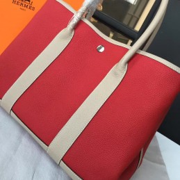 Replica Hermes Red Beige Garden Party 36 Bag
