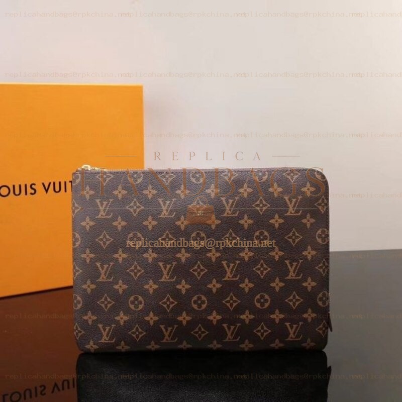 Replica Louis Vuitton Brown Monogram Large Pochette Jour GM