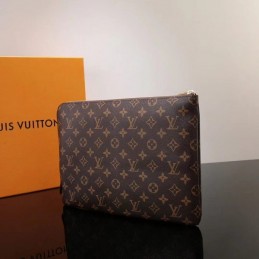 Replica Louis Vuitton Brown Monogram Large Pochette Jour GM