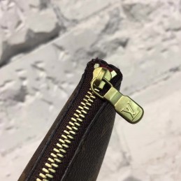 Replica Louis Vuitton Brown Monogram Red Trim Pochette Jour PM