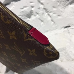 Replica Louis Vuitton Brown Monogram Red Trim Pochette Jour PM