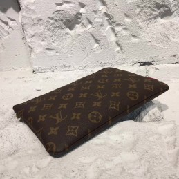 Replica Louis Vuitton Brown Monogram Red Trim Pochette Jour PM