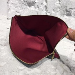 Replica Louis Vuitton Brown Monogram Red Trim Pochette Jour PM