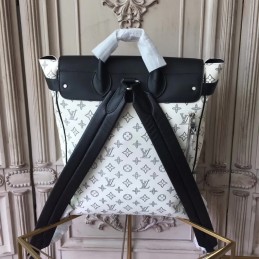Replica Louis Vuitton White Savane Chapman Steamer Backpack
