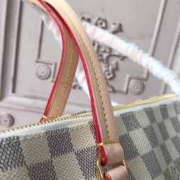Replica Louis Vuitton White Damier Azur Red Trim Iena MM