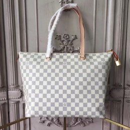 Replica Louis Vuitton White Damier Azur Red Trim Iena MM