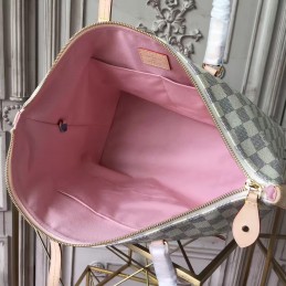 Replica Louis Vuitton White Damier Azur Red Trim Iena MM