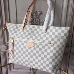 Replica Louis Vuitton White Damier Azur Red Trim Iena MM